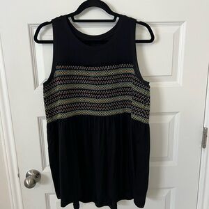 Torrid Black Tank Top with Colorful Zigzag Design
